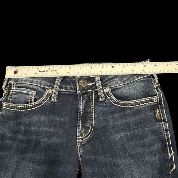 Silver Jeans Women 28/33 Bootcut Dark Wash Western Suki Surplus Blue Stretch - Picture 11 of 13